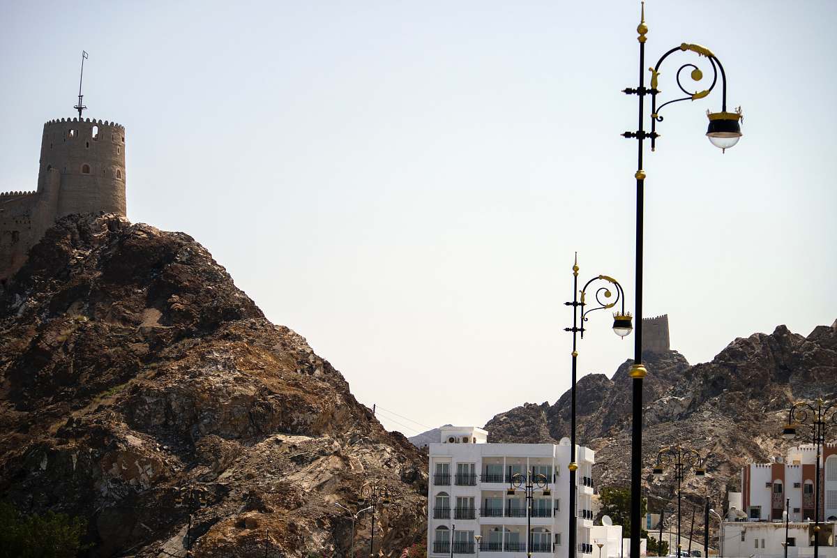 muscat province white concrete buildig muttrah